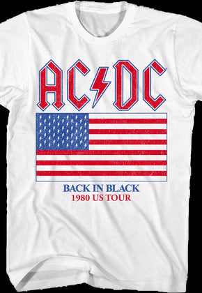 Back In Black 1980 US Tour ACDC T-Shirt