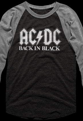 Back In Black ACDC Raglan Baseball Shirt