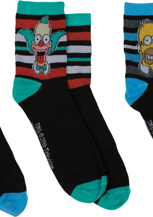 Bart Krusty Homer 3-Pack Simpsons Socks - main product image