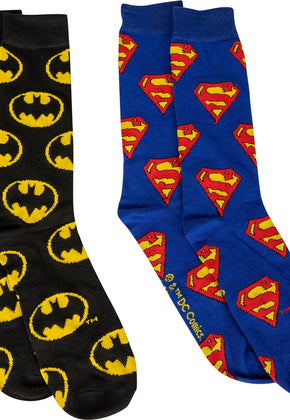 Batman And Superman 2-Pack DC Comics Socks
