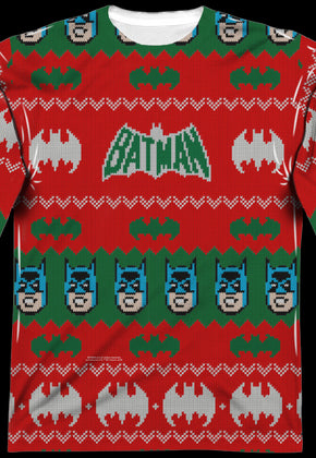 Batman Ugly Christmas Faux Sweater Long Sleeve Tee