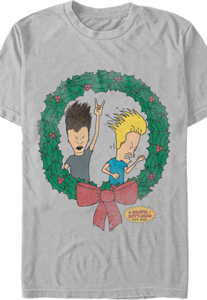 Beavis And Butt-Head Christmas Wreath T-Shirt