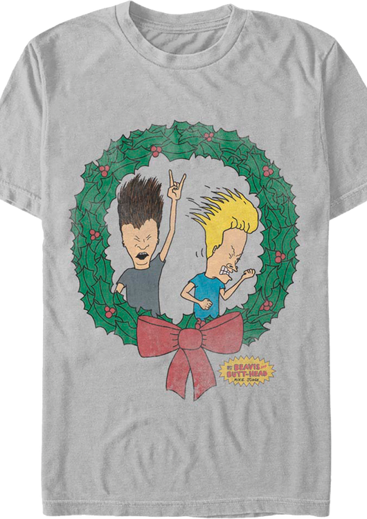 Beavis And Butt-Head Christmas Wreath T-Shirt - main product image