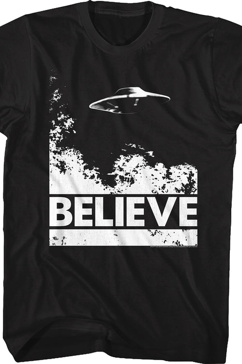 Black and White Believe Poster X-Files T-Shirtmain product image