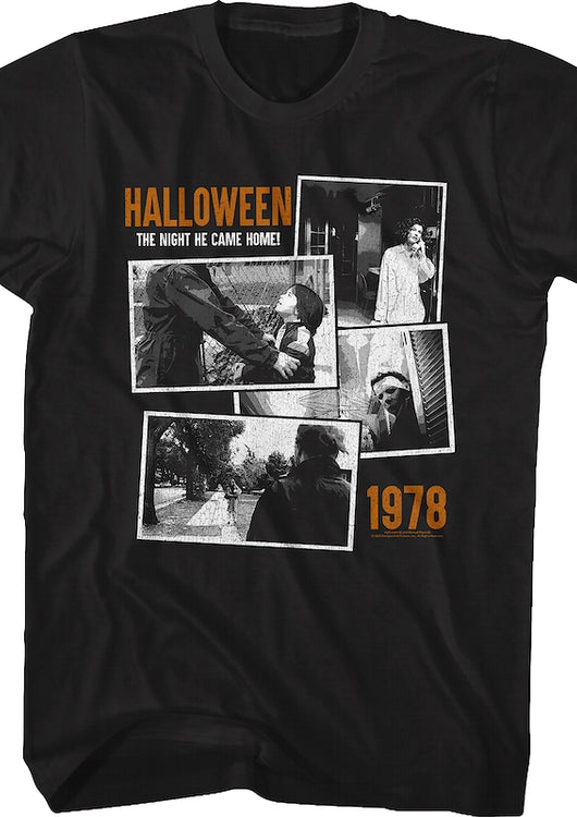 Black And White Collage Halloween T-Shirt - main product image