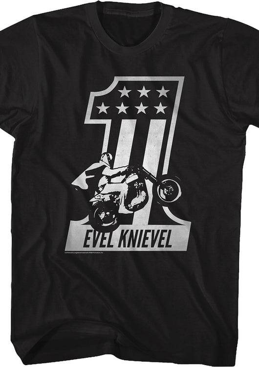 Black And White Evel Knievel T-Shirt - main product image