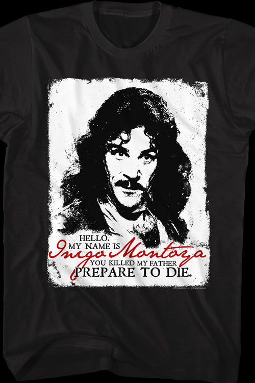 Black and White Inigo Montoya Princess Bride T-Shirtmain product image