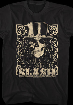 Cream Skull In Top Hat Slash T-Shirt