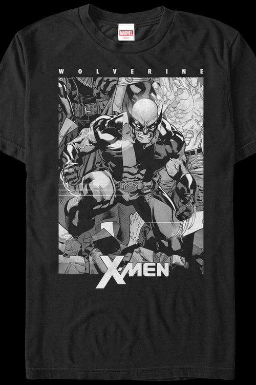 Black and White Wolverine X-Men T-Shirtmain product image