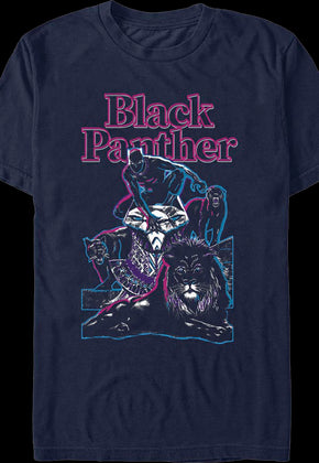 Black Panther Neon Outline Marvel Comics T-Shirt
