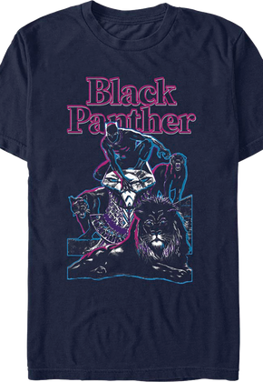 Black Panther Neon Outline Marvel Comics T-Shirt