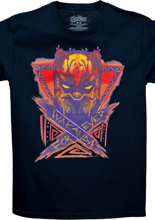 Black Panther Wakanda Forever Sunset Marvel Comics T-Shirt - main product image