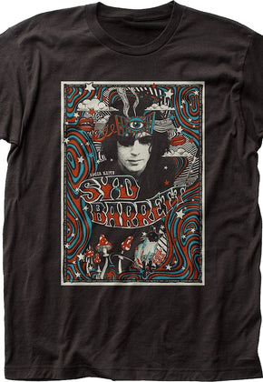Black Psychedelic Poster Syd Barrett T-Shirt