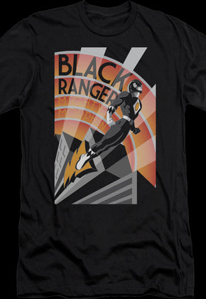 Black Ranger Poster Mighty Morphin Power Rangers T-Shirt