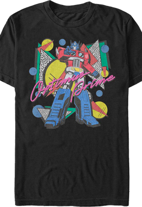 Black Totally Rad Optimus Prime Transformers T-Shirt