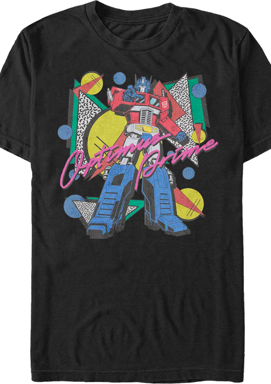 Black Totally Rad Optimus Prime Transformers T-Shirt - main product image