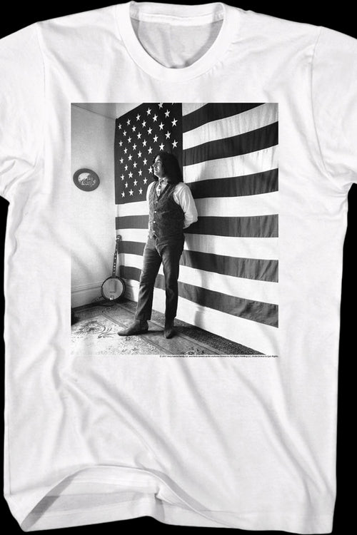 Black & White American Flag Jerry Garcia T-Shirtmain product image