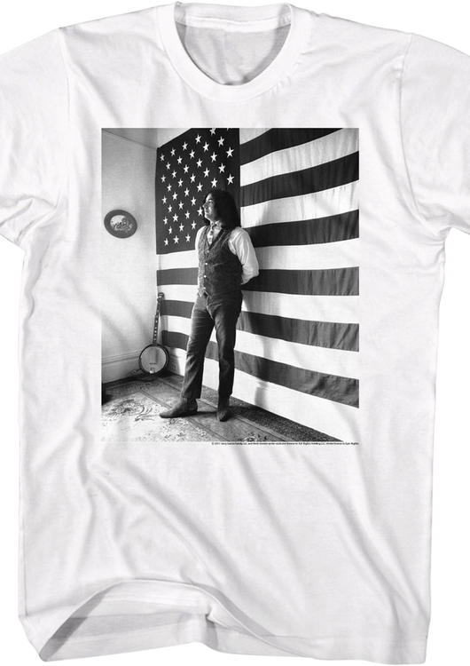 Black & White American Flag Jerry Garcia T-Shirt - main product image
