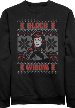 Black Widow Faux Ugly Christmas Sweater Marvel Comics Sweatshirt