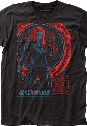 Black Widow Global Poster Marvel Comics T-Shirt