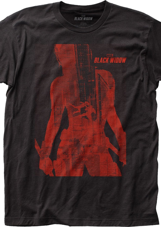 Black Widow Silhouette Marvel Comics T-Shirt - main product image