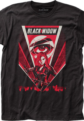 Black Widow Skyline Marvel Comics T-Shirt