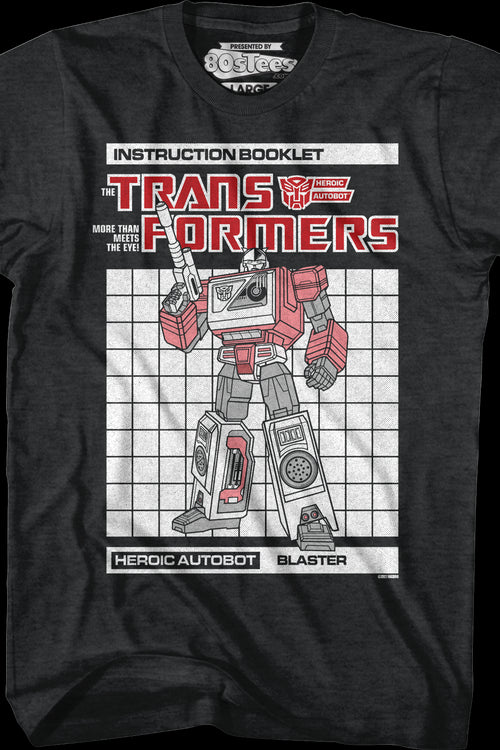 Blaster Instruction Booklet Transformers T-Shirtmain product image