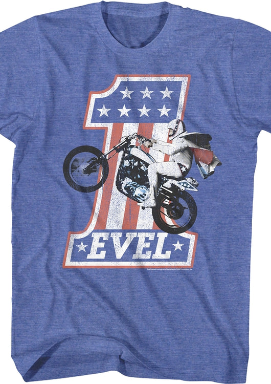Blue #1 Evel Knievel T-Shirt - main product image