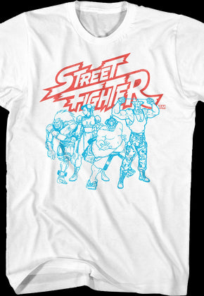 Blue Sketches Street Fighter T-Shirt