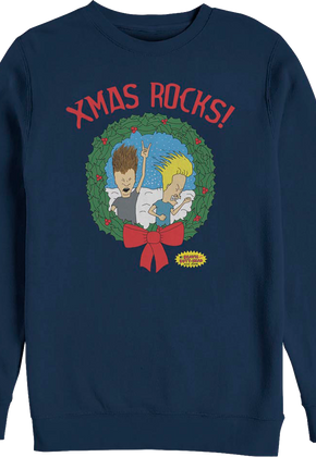 Blue Xmas Rocks Beavis And Butt-Head Sweatshirt