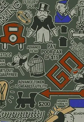 Board Game Collage Monopoly Framed Poster