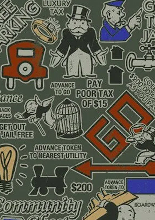 Board Game Collage Monopoly Framed Poster - main product image