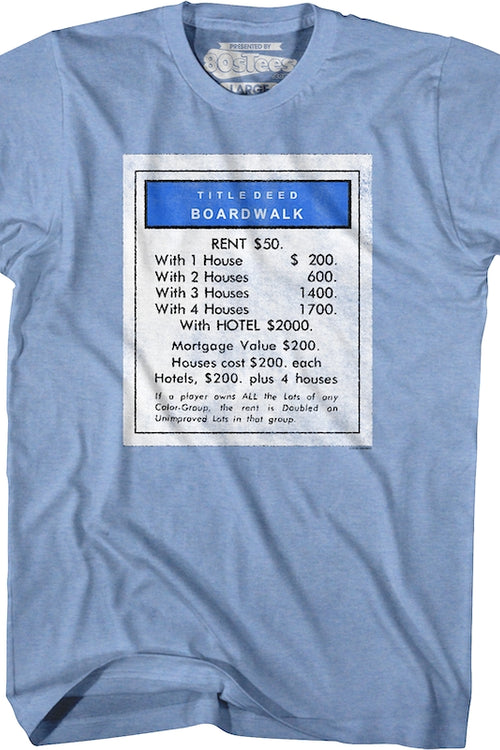 Blue Boardwalk Monopoly T-Shirtmain product image