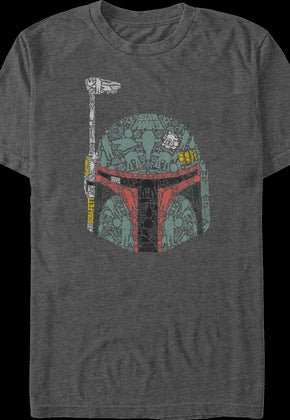 Boba Fett Helmet Collage Star Wars T-Shirt