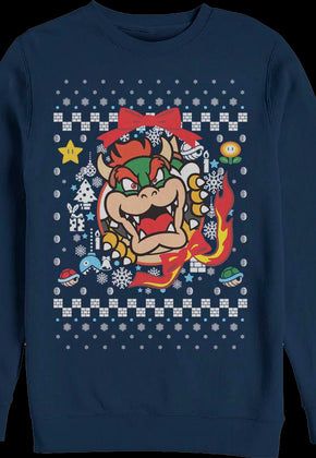 Bowser Ugly Faux Knit Super Mario Bros. Sweatshirt