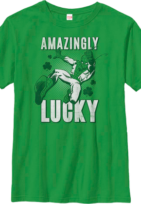 Boys Youth Amazingly Lucky Spider-Man Marvel Comics Shirt