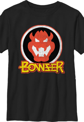 Boys Youth Bowser Logo Super Mario Bros. Nintendo Shirt