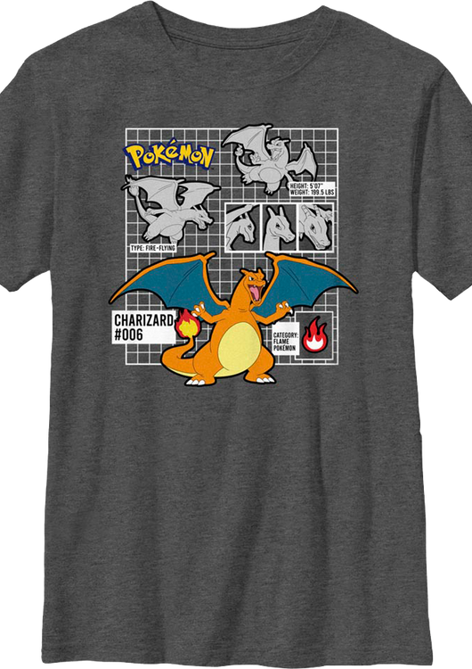 Boys Youth Charizard Pokemon Shirt - main product image
