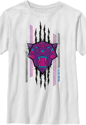 Boys Youth Clawed Sketch Black Panther Wakanda Forever Shirt