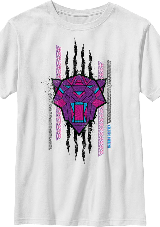 Boys Youth Clawed Sketch Black Panther Wakanda Forever Shirt - main product image
