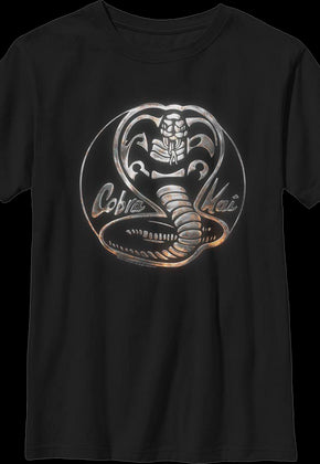 Boys Youth Faux Chrome Logo Cobra Kai Shirt