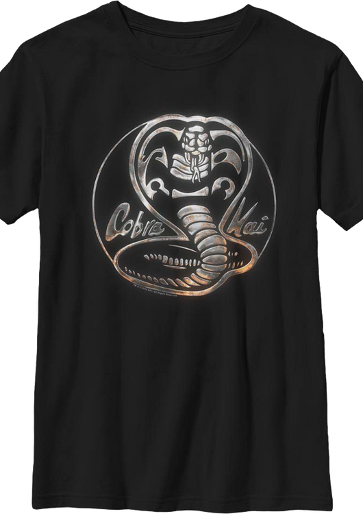 Boys Youth Faux Chrome Logo Cobra Kai Shirt - main product image