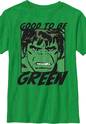 Boys Youth Good To Be Green Incredible Hulk Marvel Comics Shirt
