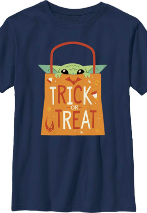 Boys Youth Grogu Trick Or Treat The Mandalorian Star Wars Shirt