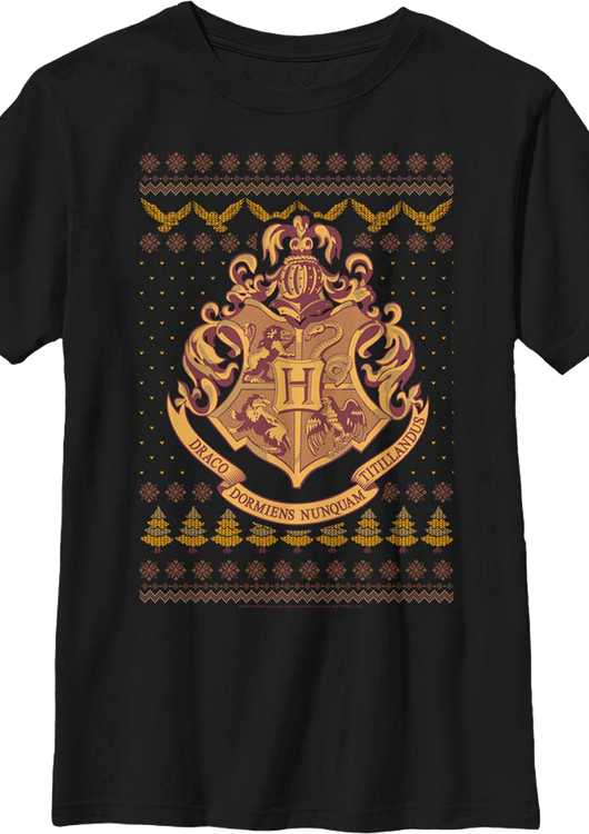Boys Youth Hogwarts Faux Ugly Christmas Sweater Harry Potter Shirt - main product image