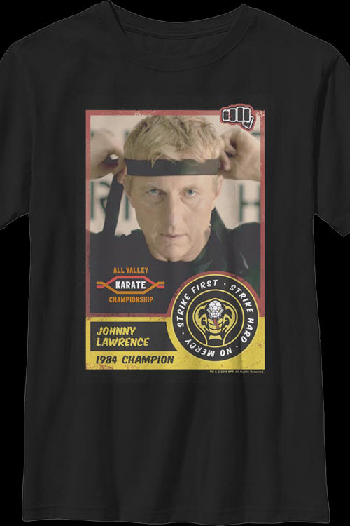 Boys Youth Johnny Lawrence Trading Card Cobra Kai Shirtmain product image