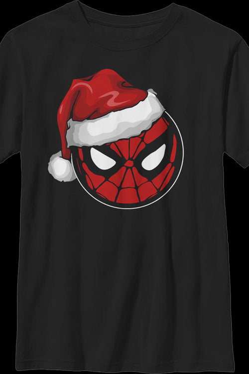 Boys Youth Santa Hat Spider-Man Shirtmain product image