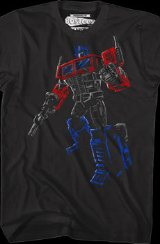 Brush Stroked Optimus Prime Transformers T-Shirt