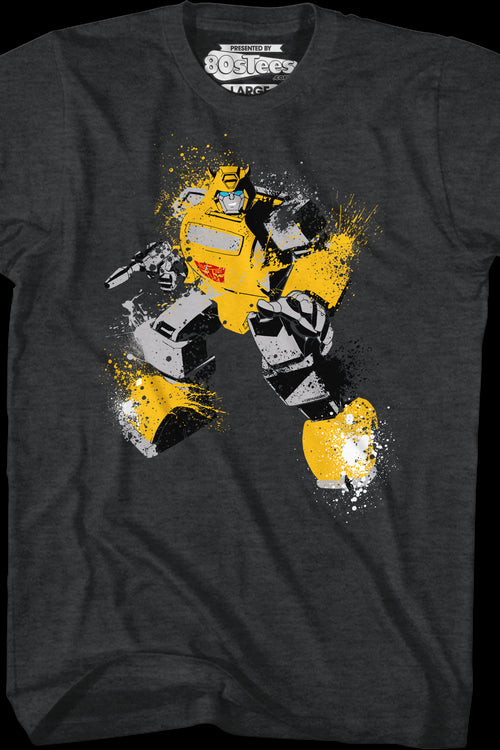 Bumblebee Paint Splatter Transformers T-Shirtmain product image
