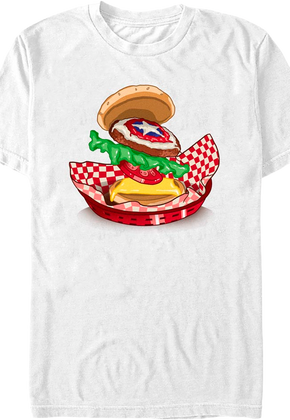 Captain America Burger Marvel Comics T-Shirt